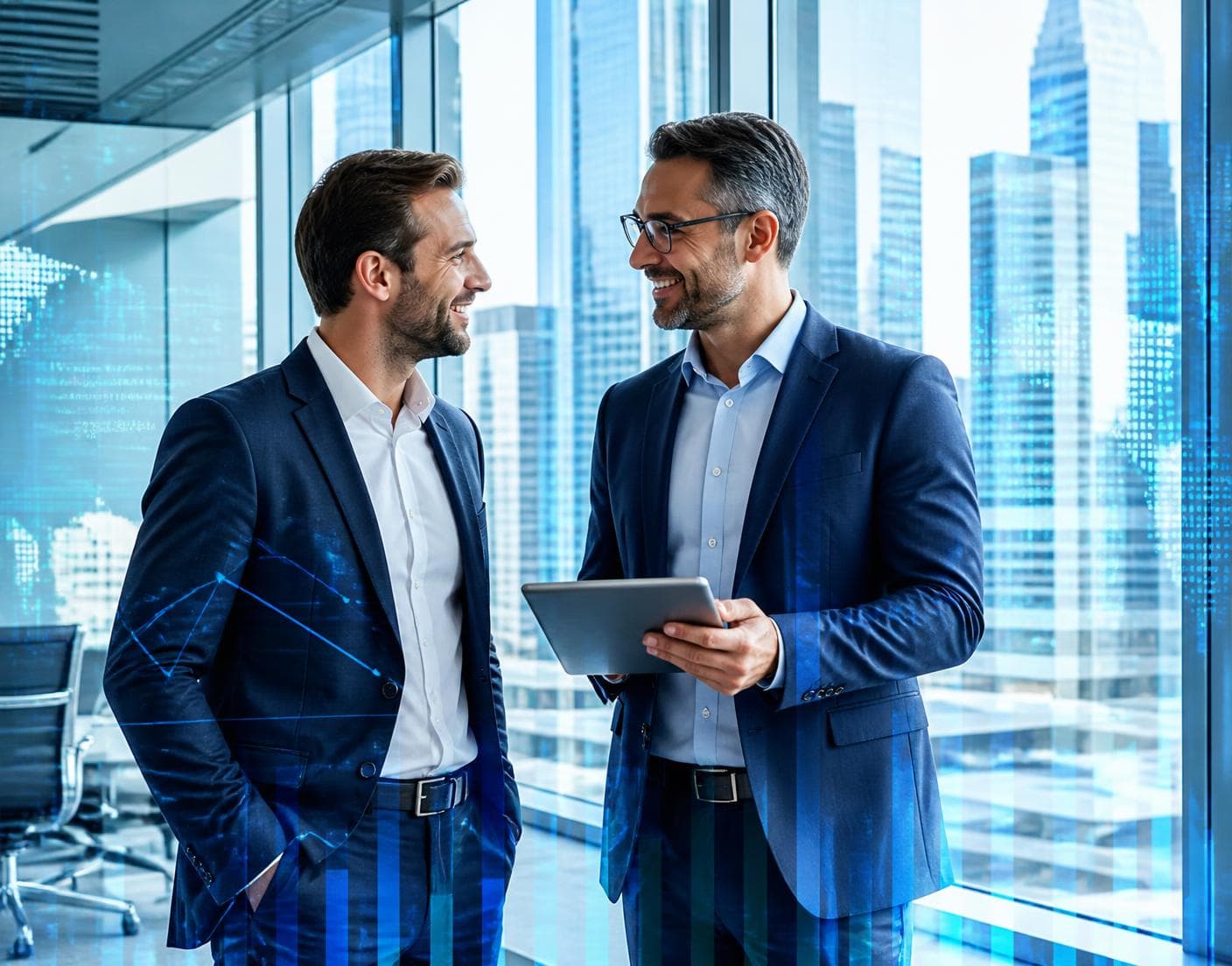 Dos profesionales de Extern Sales revisando resultados comerciales